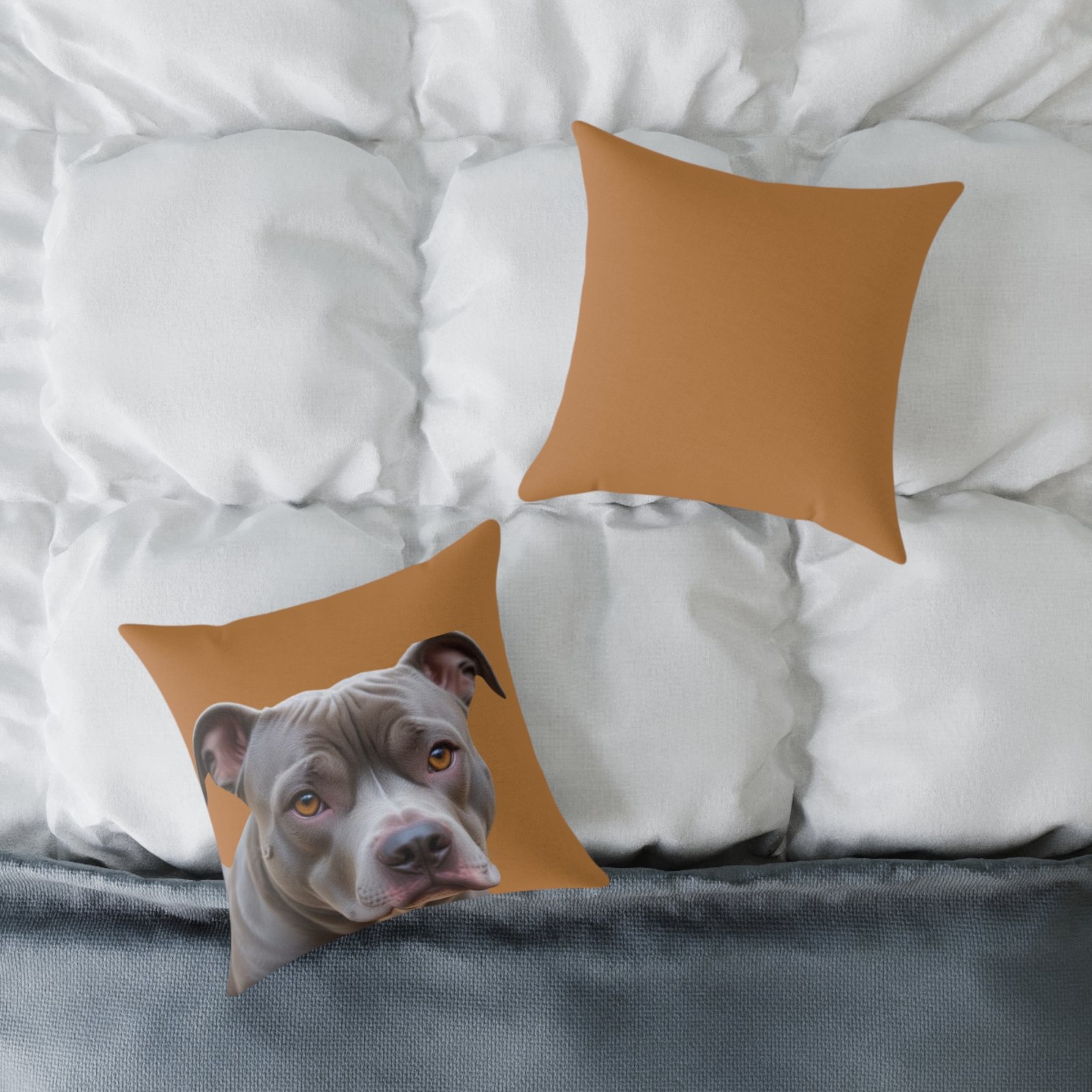 Staffordshire Bull Terrier Square Poly Canvas Pillow - Image 4