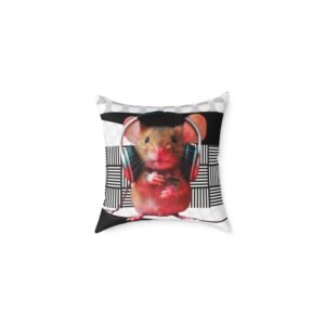 Music Dj Animal Headphones Square Poly Canvas Pillow 08