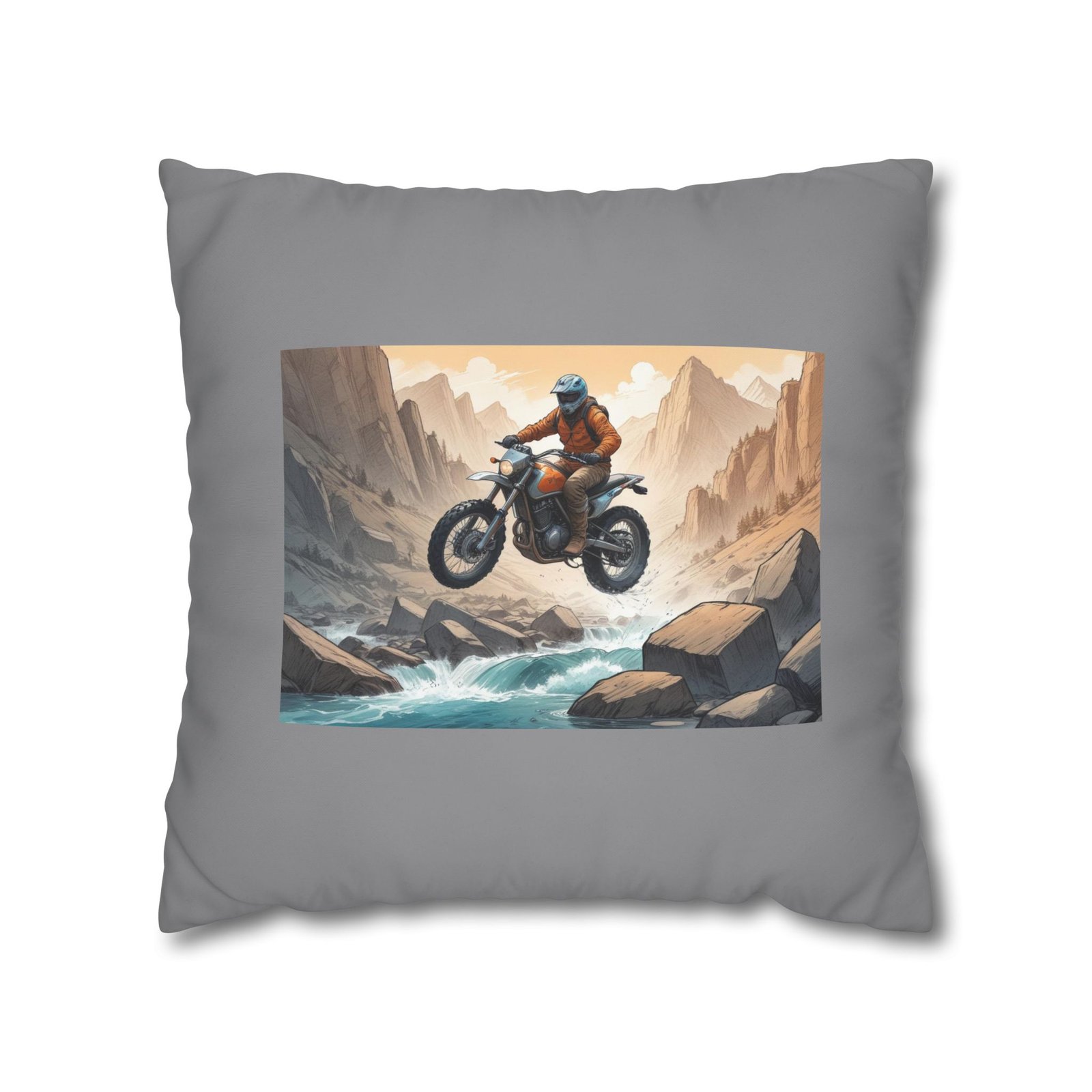 Scrambling Bikes Square Poly Canvas Pillowcase - Image 9