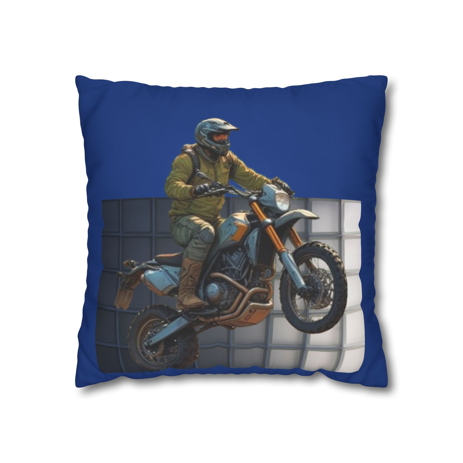 Scrambling Bikes Square Poly Canvas Pillowcase - Image 5