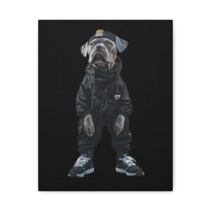 Gangster Dog Art Canvas Print - Modern Home Decor