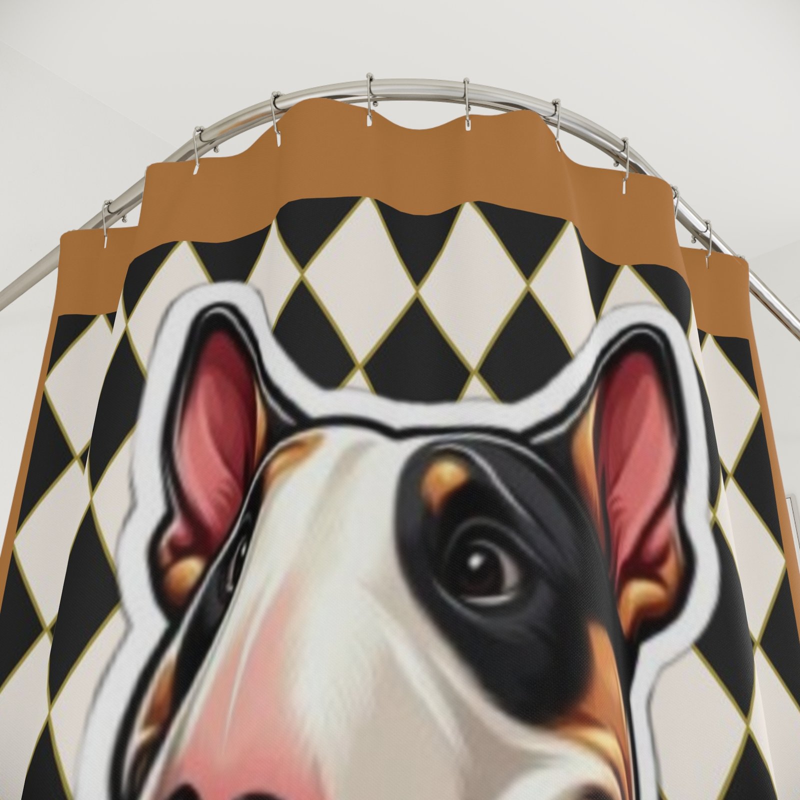 English Bull Terrier Shower Curtain | Cozy Pet Decor, Dog Lover Gift, Rustic Bathroom Accessory, Home Decoration - Image 2