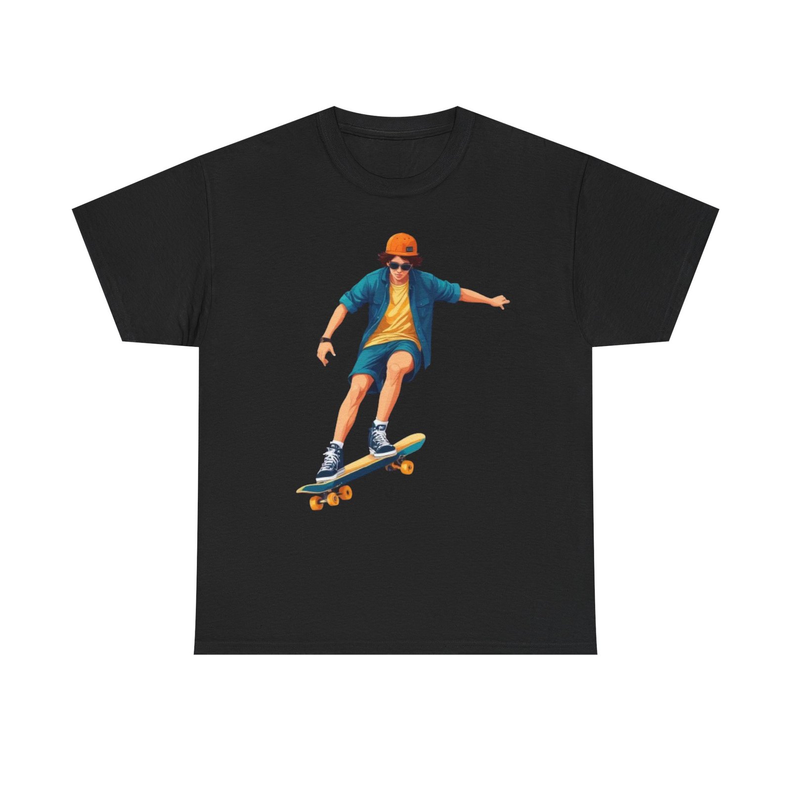 Skateboard Unisex Heavy Cotton Tee - Image 5