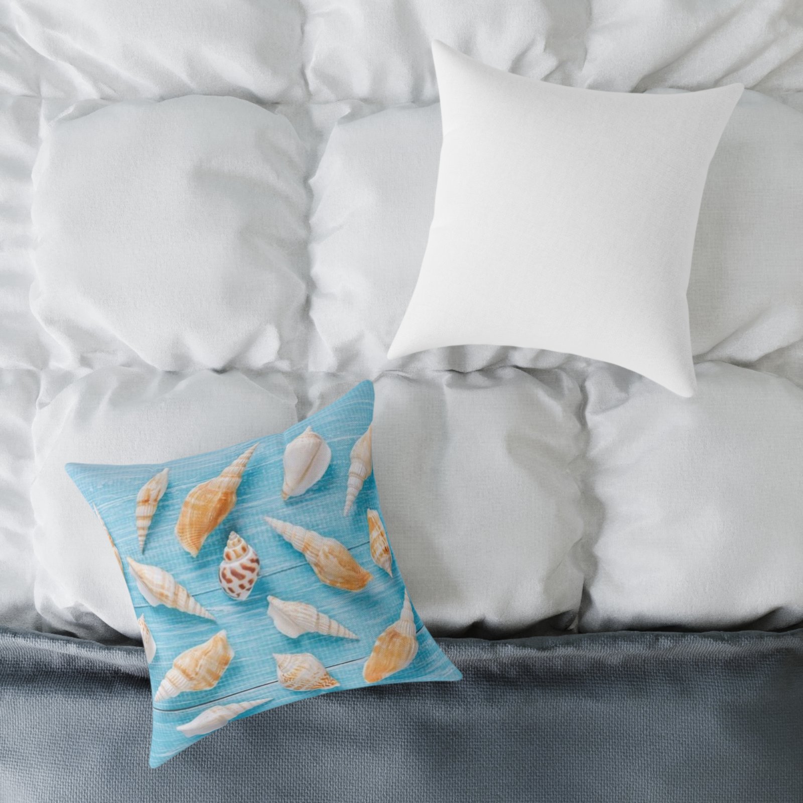 Sea shells Seaside Beach Square Poly Canvas Pillow 08 - Image 8