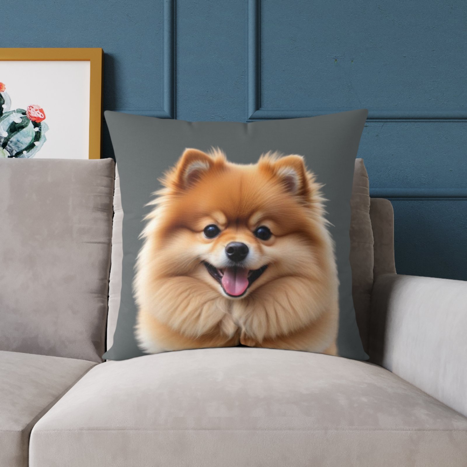 Pomeranian Dog Square Poly Canvas Pillow - Image 15