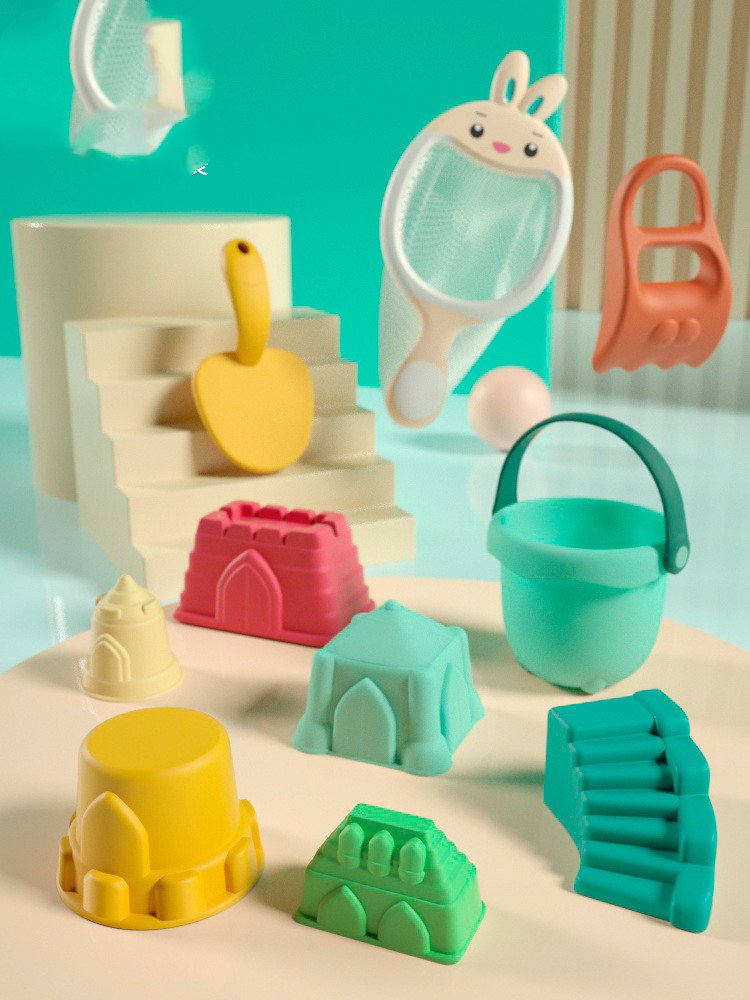 Beach Sand Toys Set with Water Wheel Dump Truck Bucket Shovels Rakes Watering Can Molds Outdoor Tool Kit for Kids Toddlers Boys and Girls - Image 4