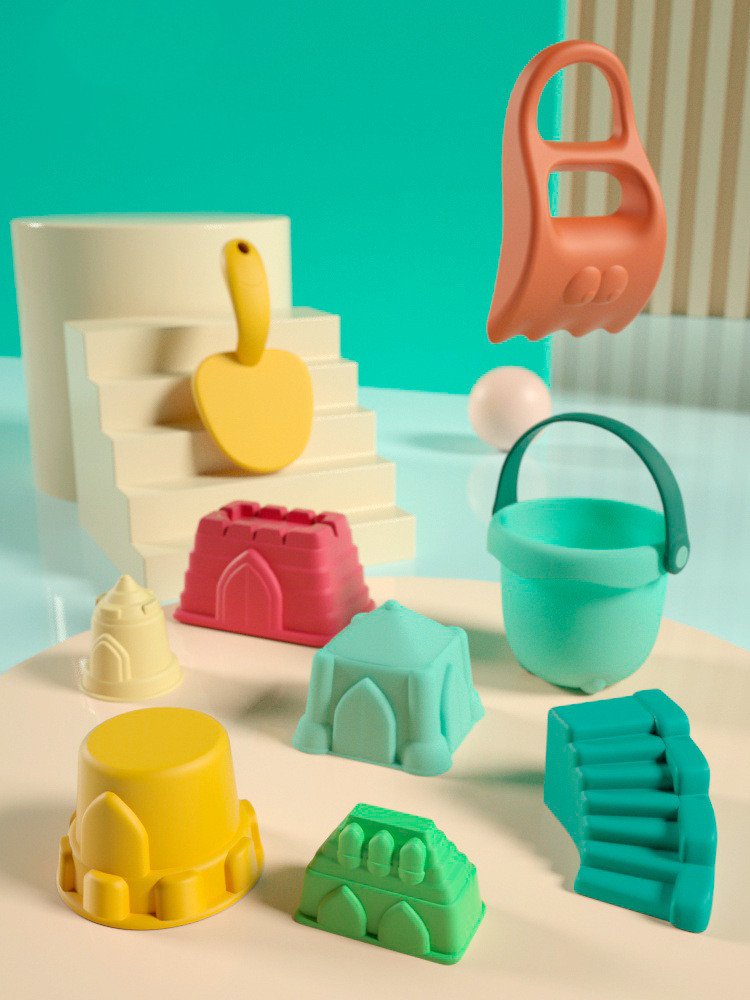 Beach Sand Toys Set with Water Wheel Dump Truck Bucket Shovels Rakes Watering Can Molds Outdoor Tool Kit for Kids Toddlers Boys and Girls - Image 3