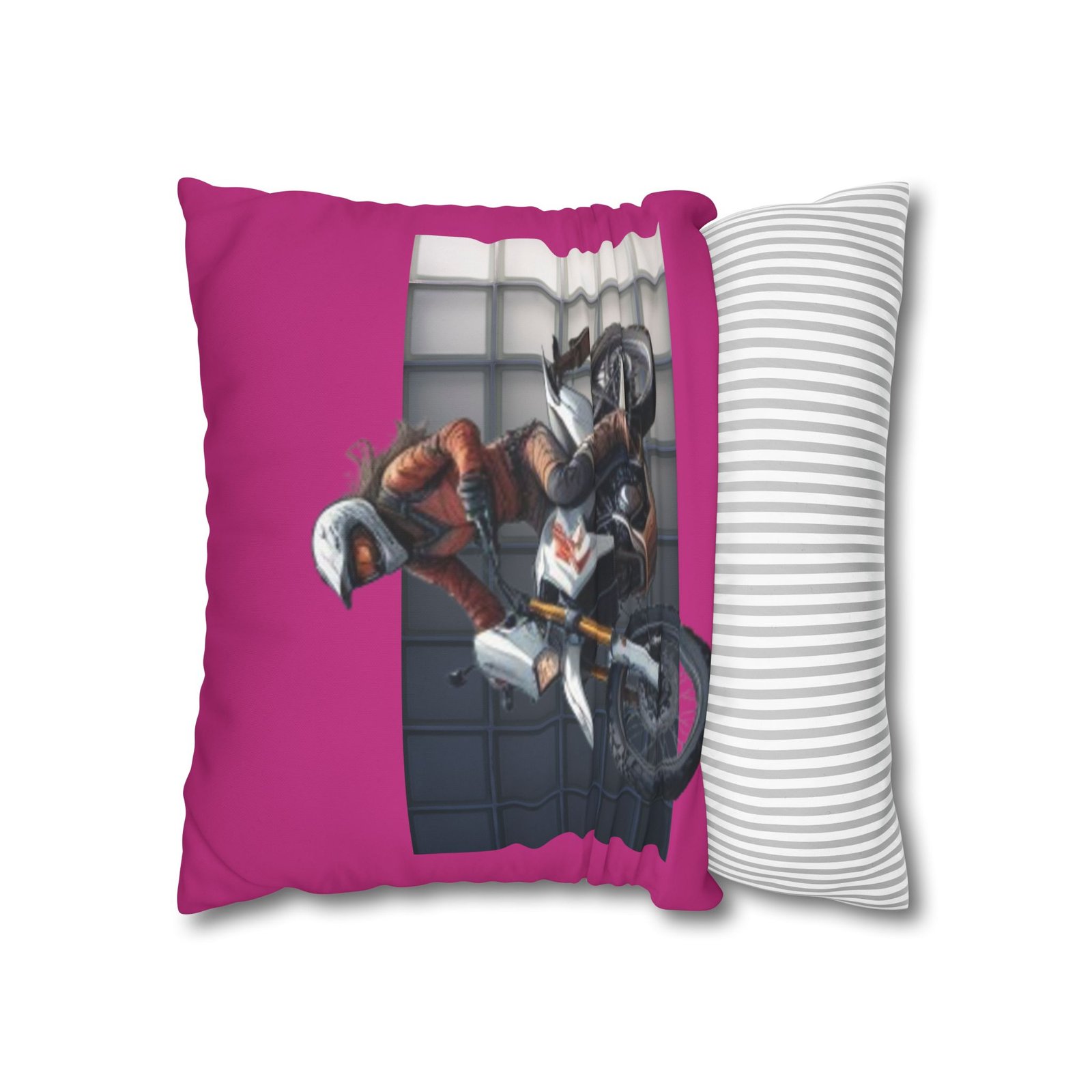 Scrambling Bikes Square Poly Canvas Pillowcase - Image 6