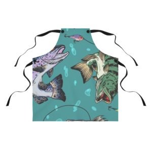 Fishing Enthusiast Apron - Go Fishing Kitchen Gift, BBQ Cooking Gear, Fisherman Accessory, Outdoor Cooking Apron, Unique Gift for Anglers