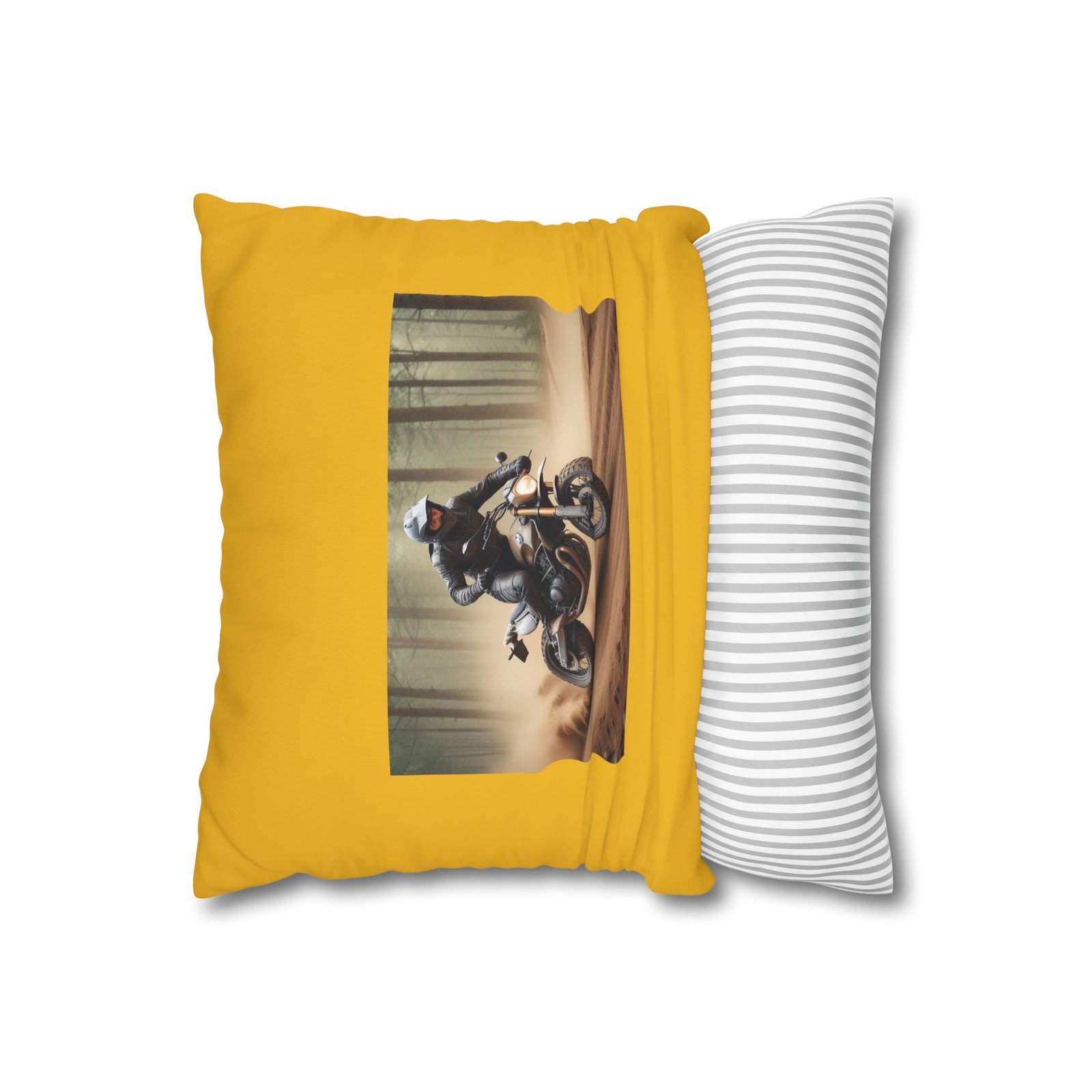 Scrambling Bikes Square Poly Canvas Pillowcase - Image 2