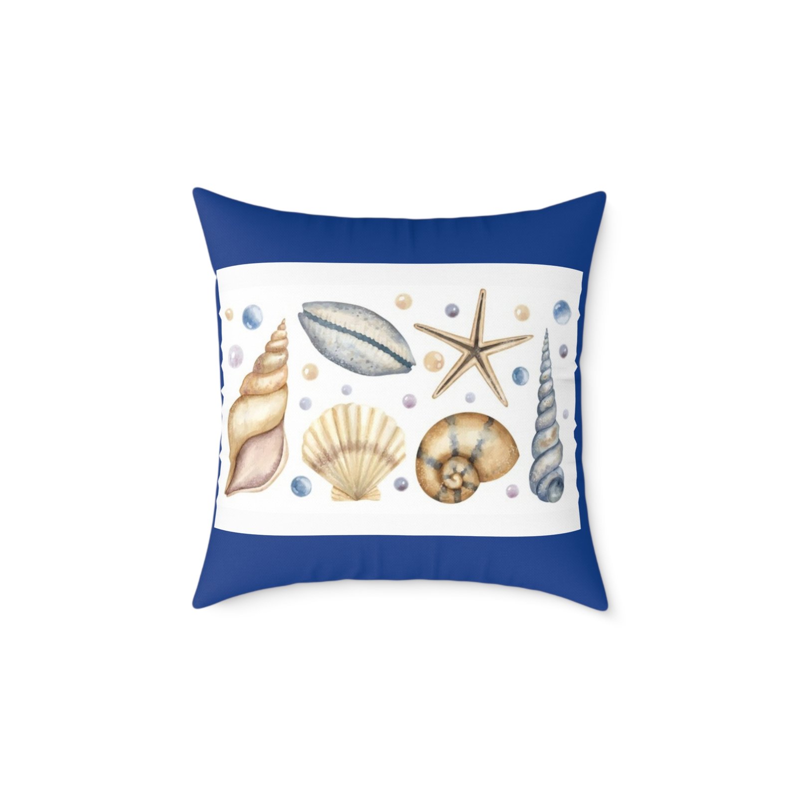 Sea shells Seaside Beach Square Poly Canvas Pillow 08 - Image 9