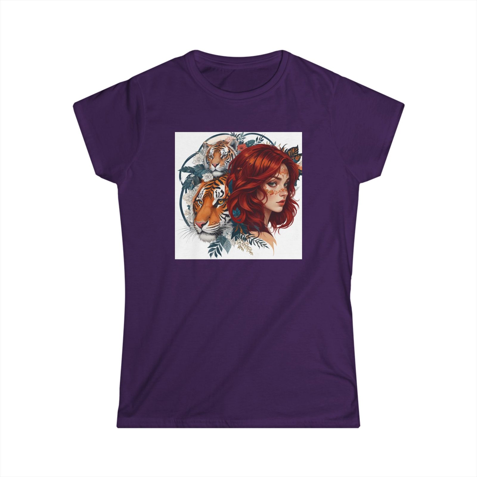 Tiger Lady Art Design Tattoo Soft style Tshirt - Image 25