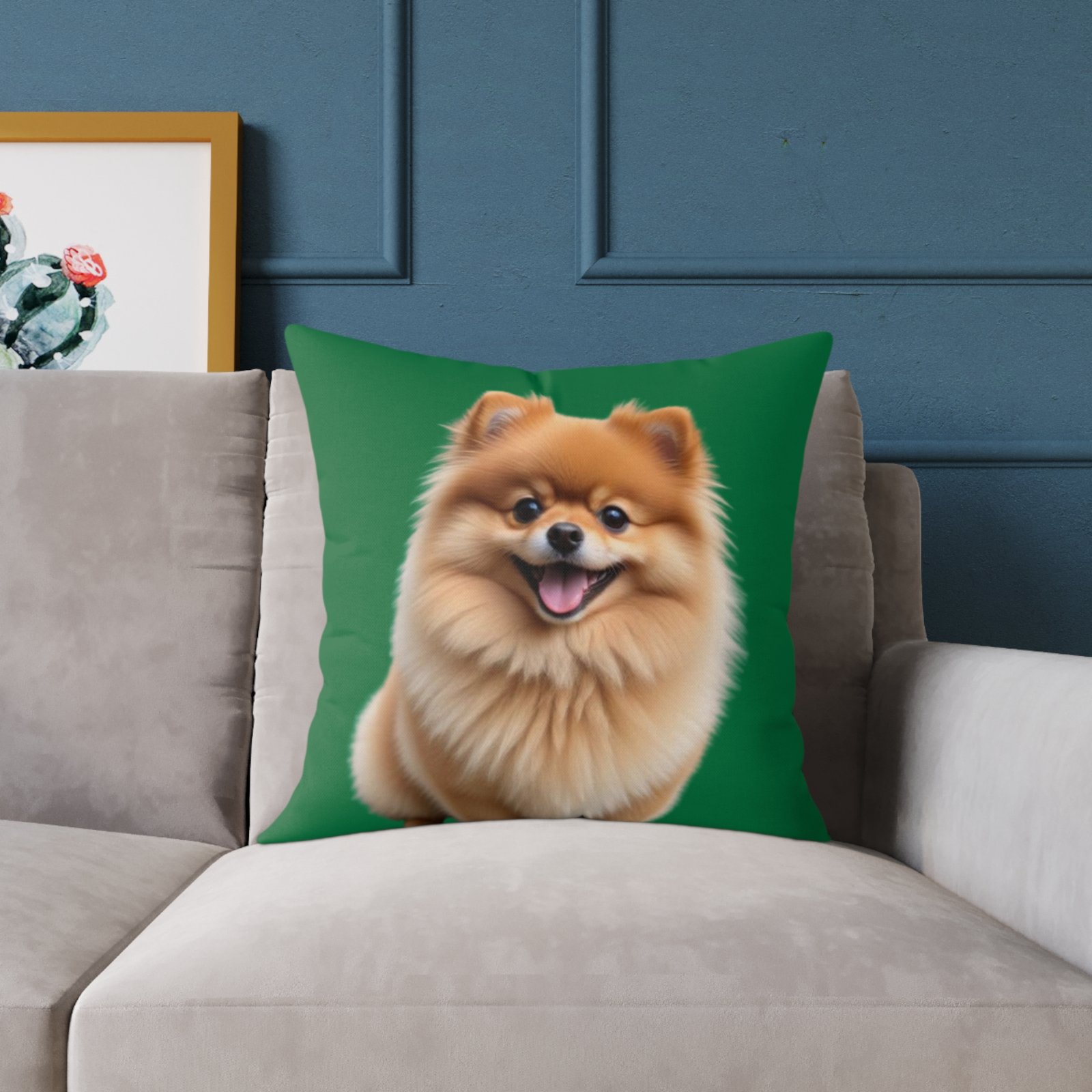 Pomeranian Dog Square Poly Canvas Pillow - Image 11
