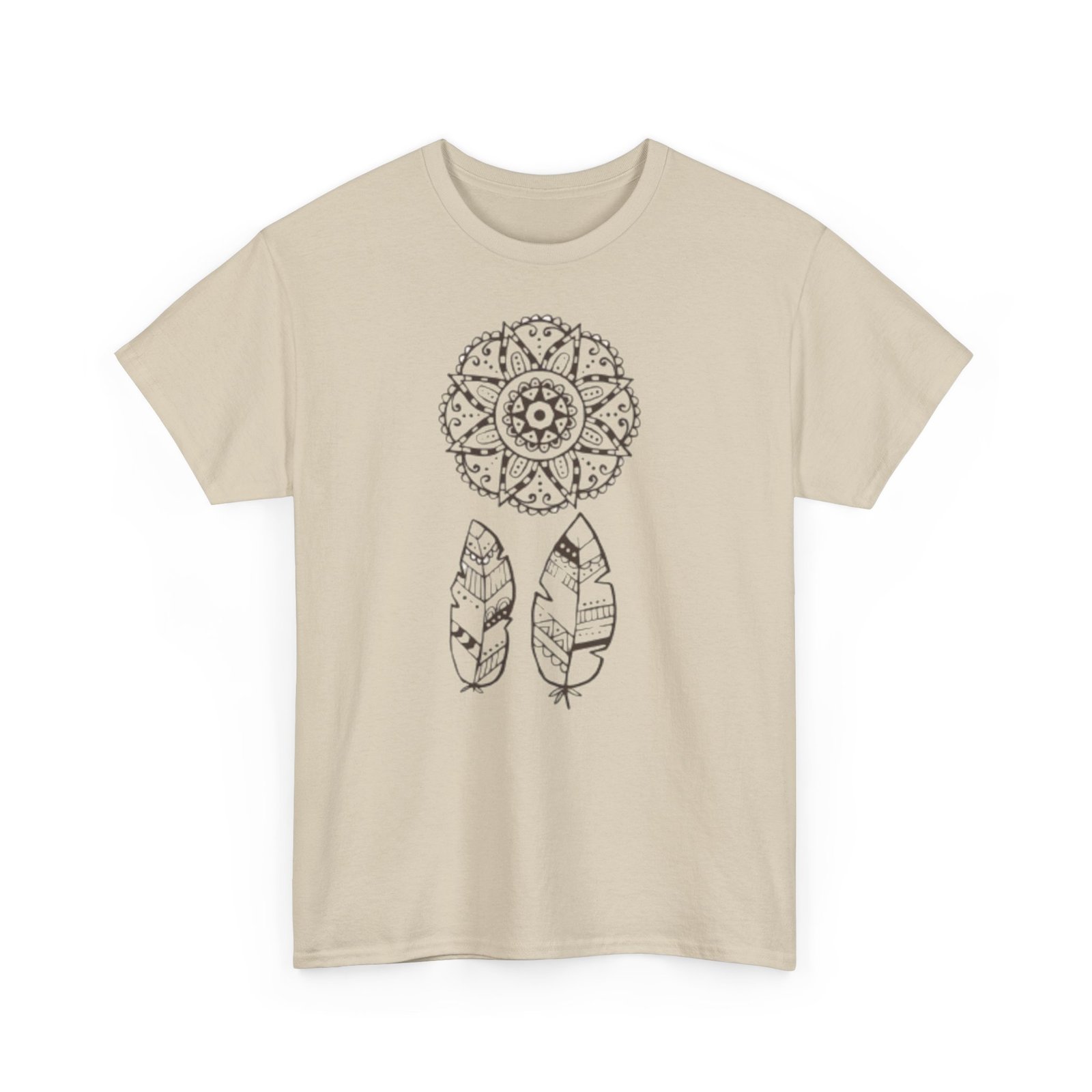 Vibrant Dream Catcher Tattoo Unisex Heavy Cotton Tee, Soft Graphic Tee, Casual Wear, Festival Shirt, Gift for Flower Lovers - Image 7