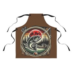 Fishing Enthusiast Apron - Go Fishing Kitchen Gift, BBQ Cooking Gear, Fisherman Accessory, Outdoor Cooking Apron, Unique Gift for Anglers