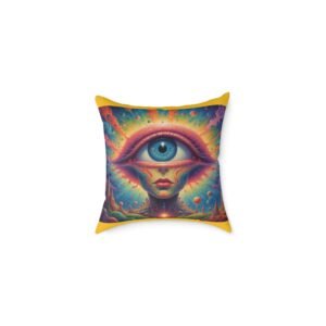 Psychadelic Square Poly Canvas Pillow