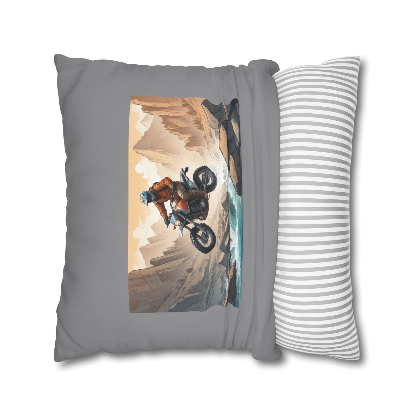 Scrambling Bikes Square Poly Canvas Pillowcase - Image 14