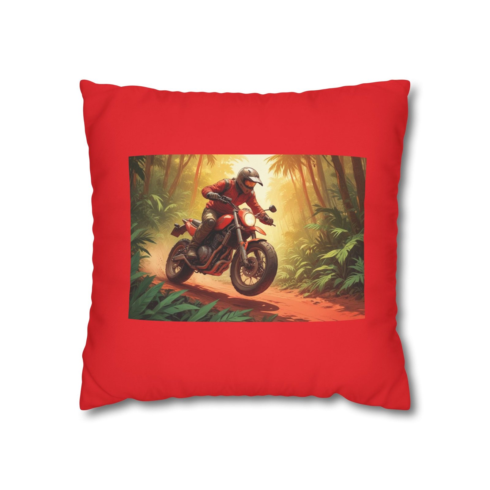 Scrambling Bikes Square Poly Canvas Pillowcase - Image 5