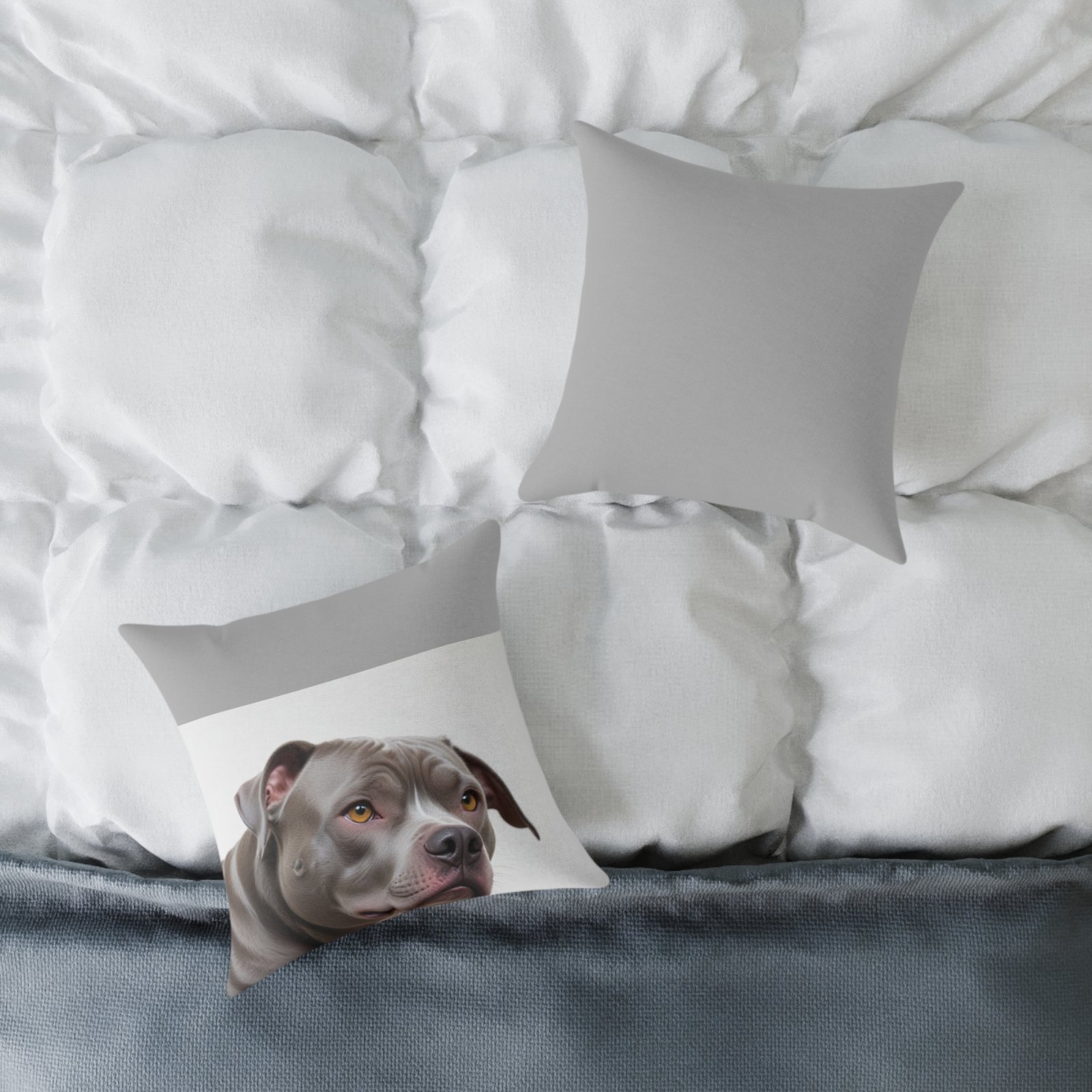 Staffordshire Bull Terrier Square Poly Canvas Pillow - Image 4