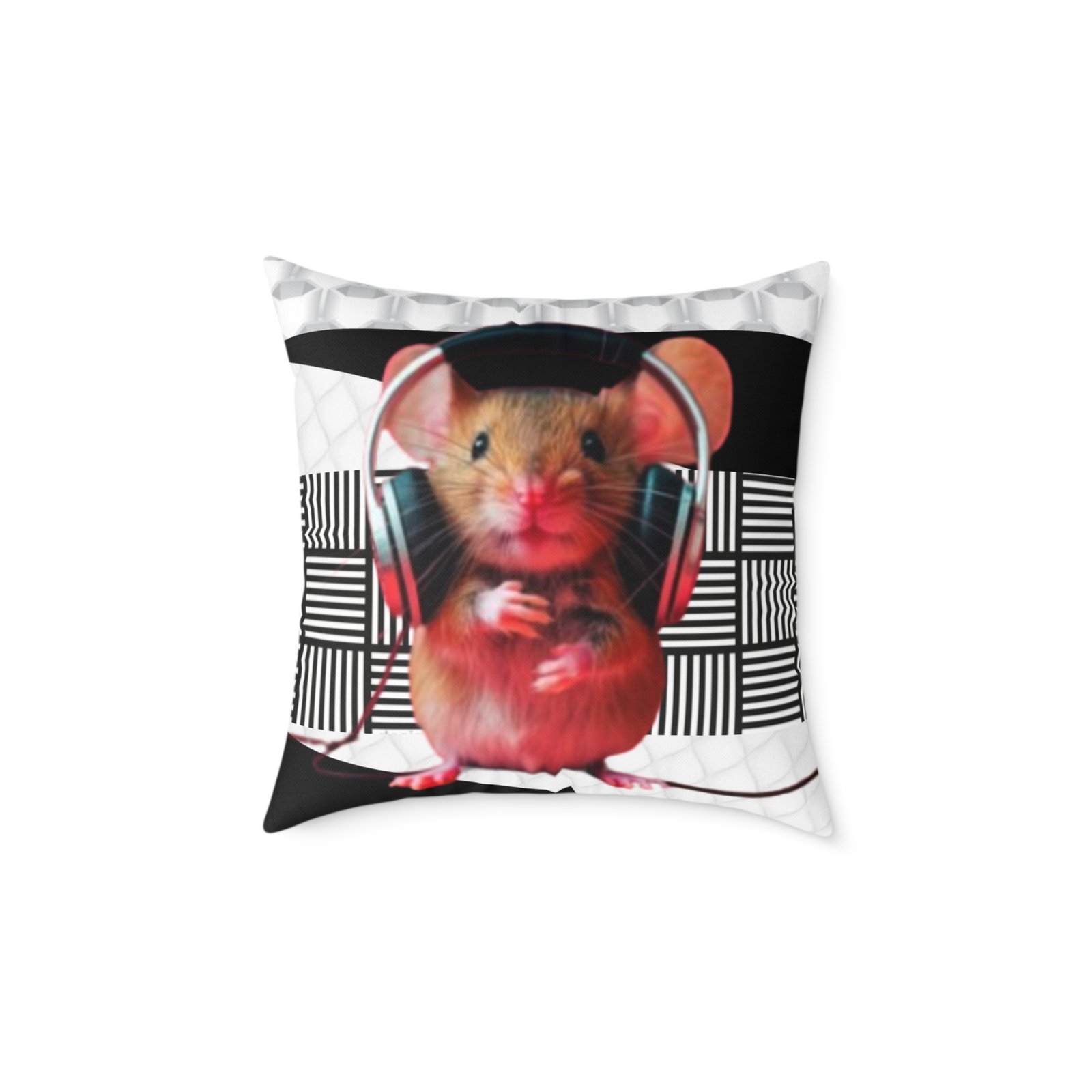 Music Dj Animal Headphones Square Poly Canvas Pillow 08 - Image 9