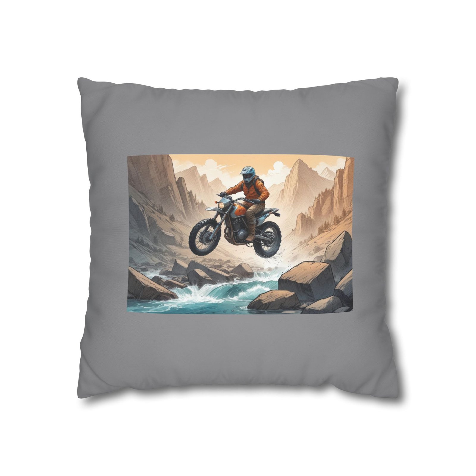 Scrambling Bikes Square Poly Canvas Pillowcase - Image 5