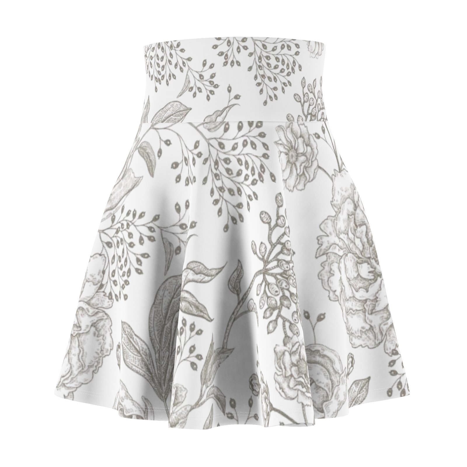 Floral Print Women's Skater Skirt - Boho Chic Style for Spring & Summer