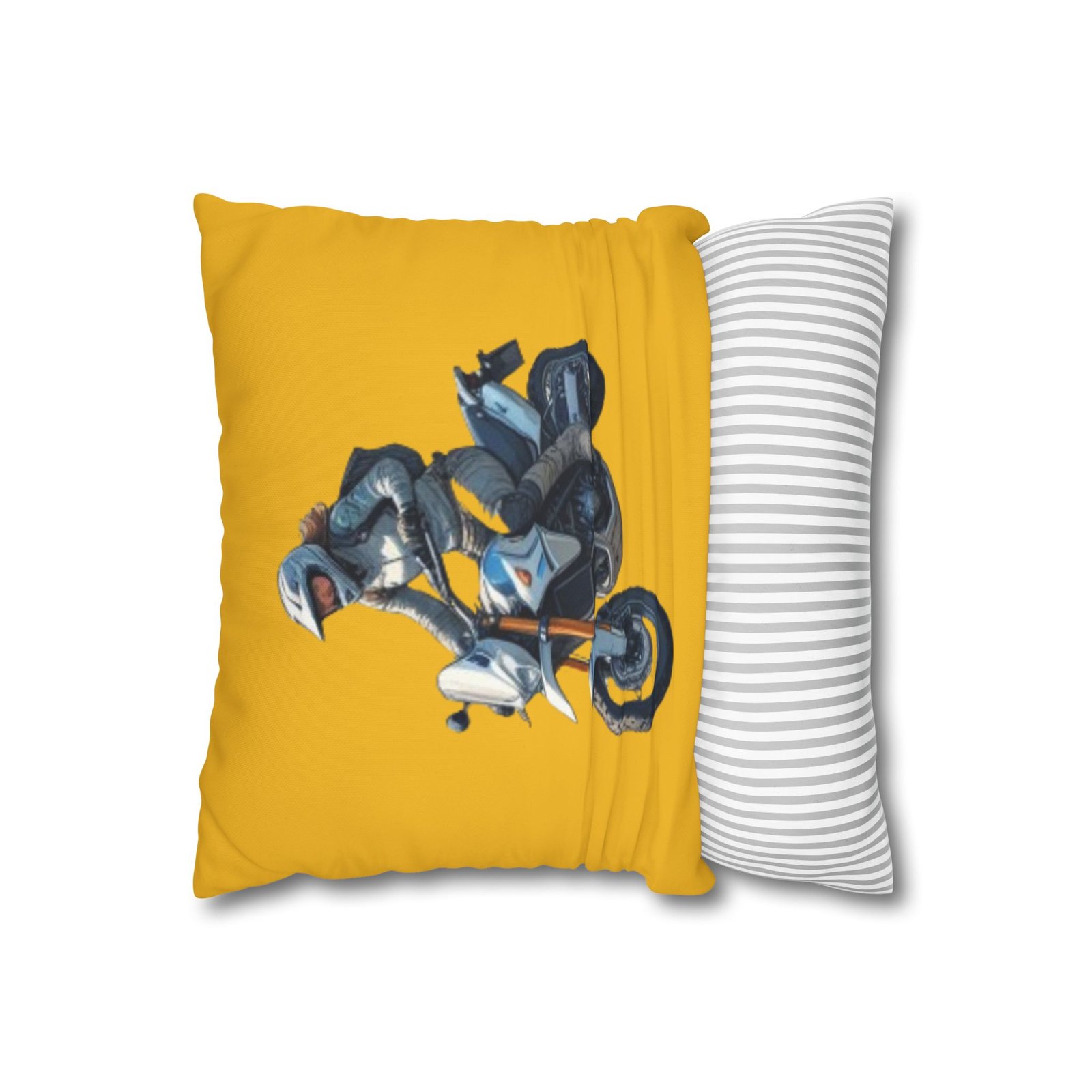 Scrambling Bikes Square Poly Canvas Pillowcase - Image 2