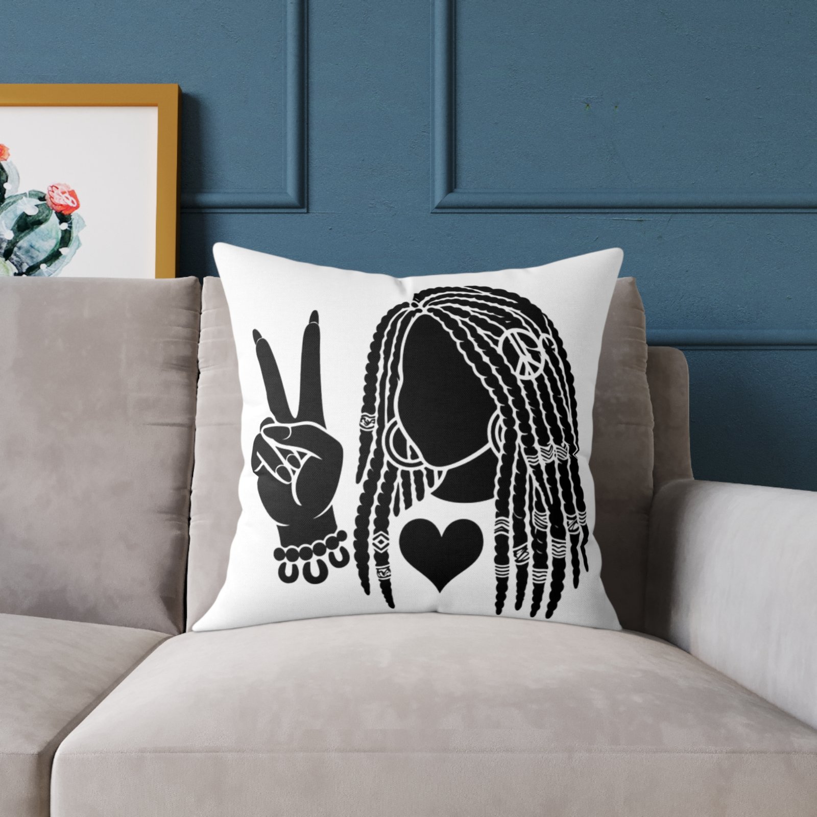 Jamaica Reggae Rasta Music Spliff Cannabis Square Poly Canvas Pillow 08 - Image 11