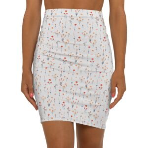 Elegant Floral Mid-Waist Pencil Skirt for Women - Perfect for Work or Casual Outings