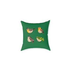 Bird Design Square Poly Canvas Pillow