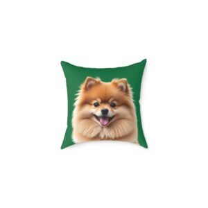 Pomeranian Dog Square Poly Canvas Pillow