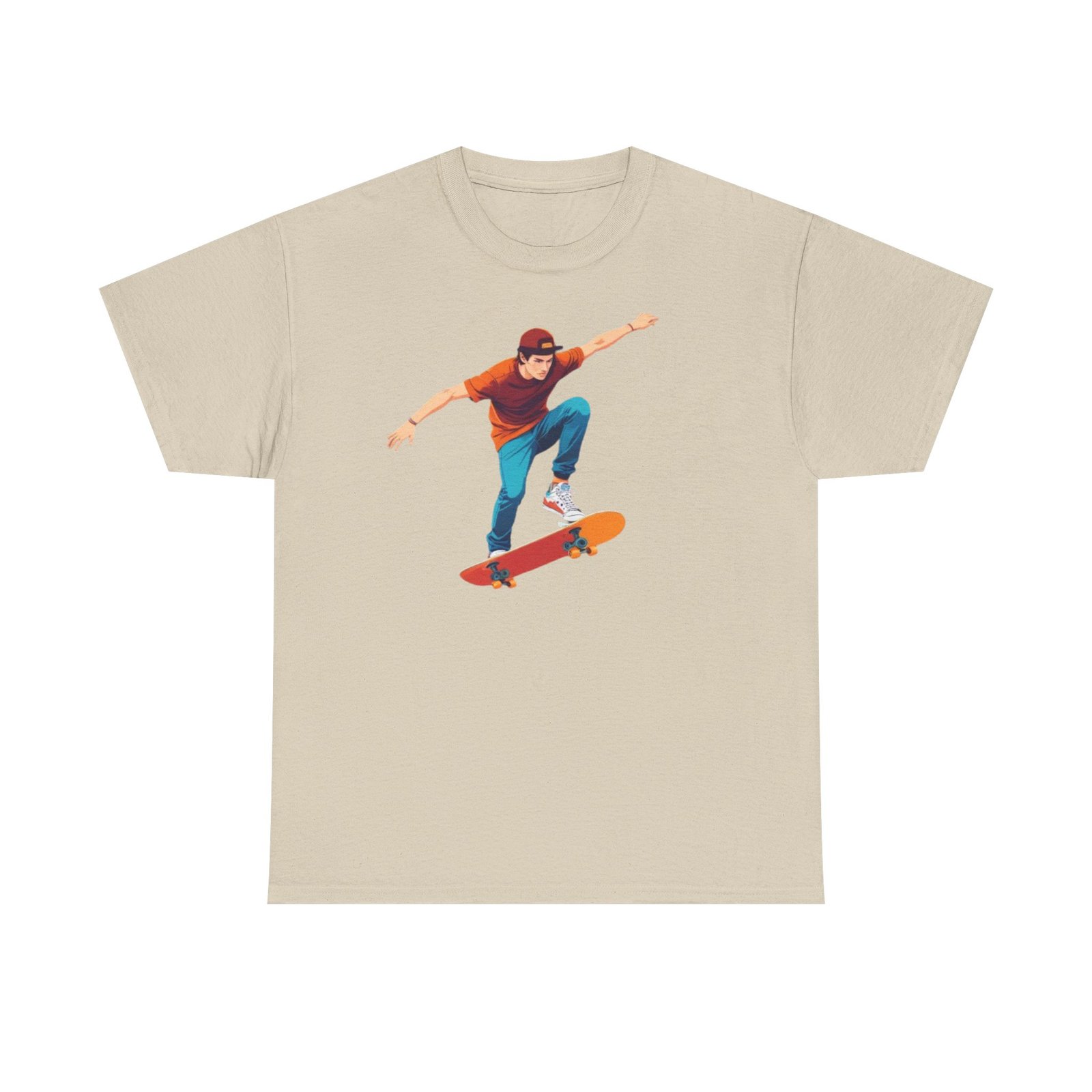 Skateboard Unisex Heavy Cotton Tee - Image 9