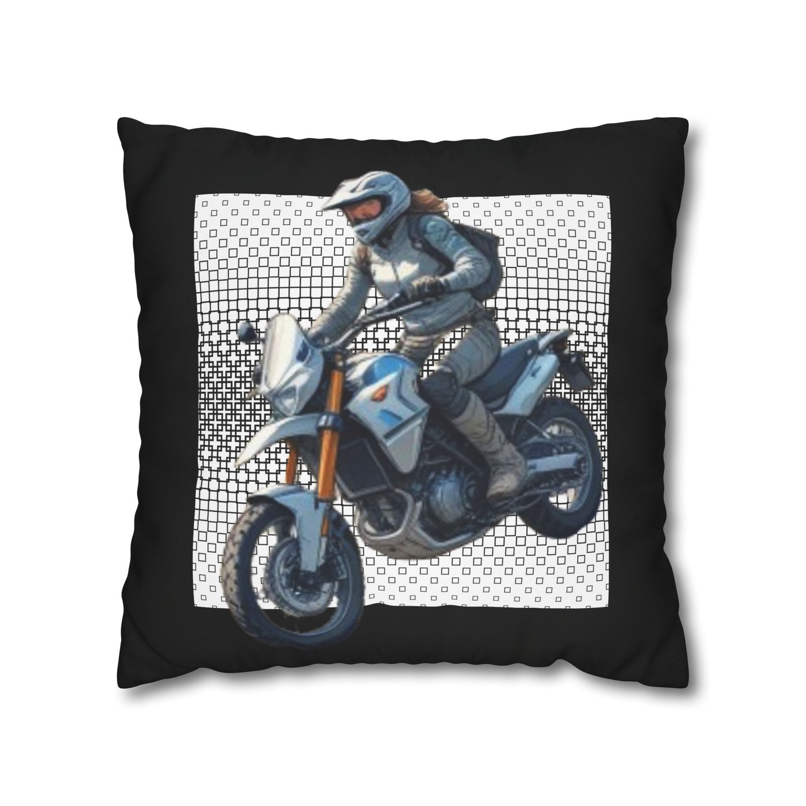 Scrambling Bikes Square Poly Canvas Pillowcase - Image 9