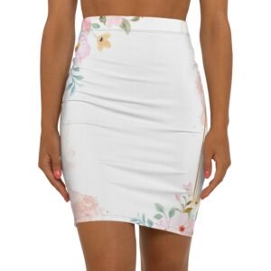 Floral Mid-Waist Pencil Skirt for Women - Perfect for Work or Casual Outings