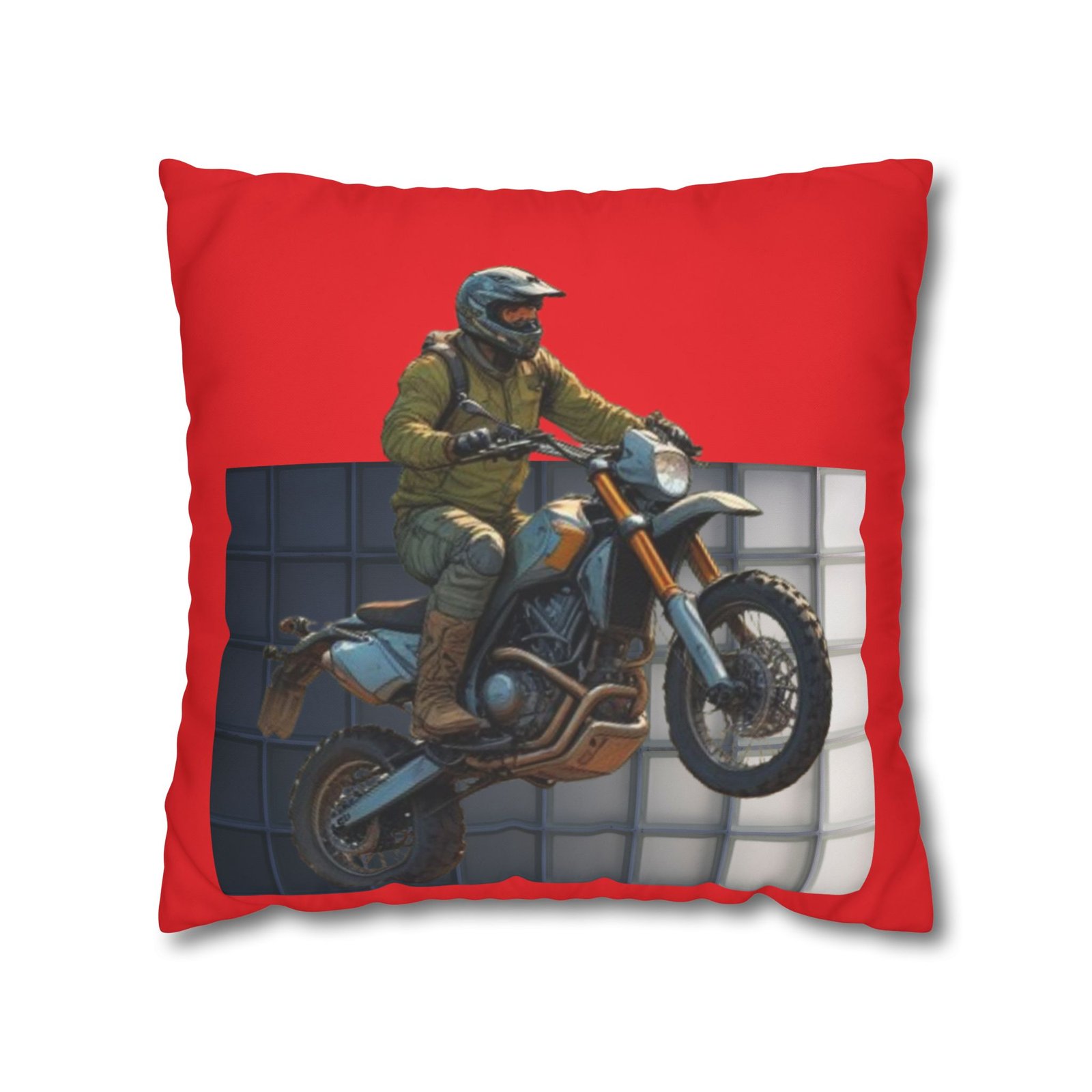 Scrambling Bikes Square Poly Canvas Pillowcase - Image 9