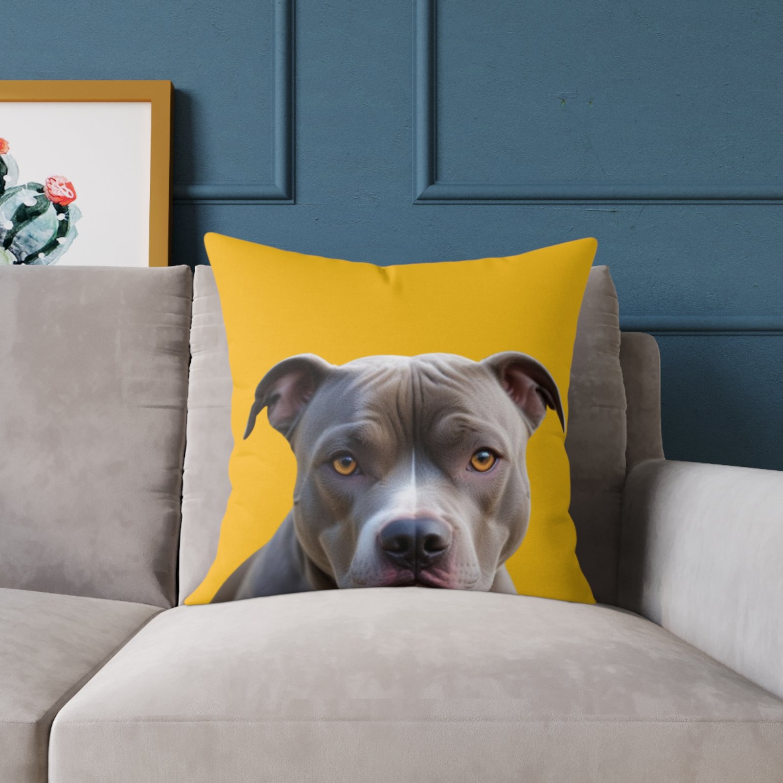 Staffordshire Bull Terrier Square Poly Canvas Pillow - Image 11