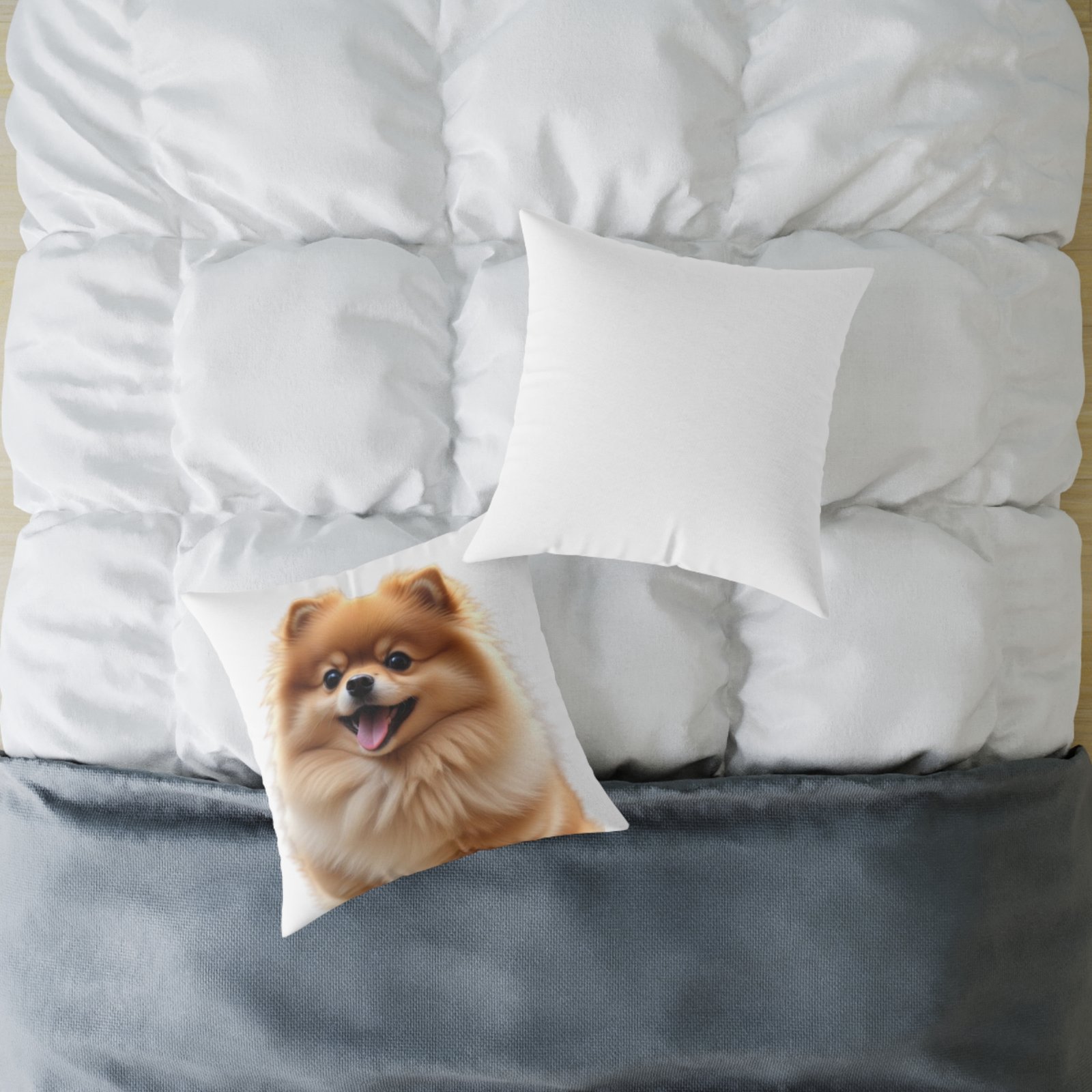 Pomeranian Dog Square Poly Canvas Pillow - Image 12