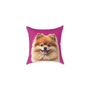 Pomeranian Dog Square Poly Canvas Pillow