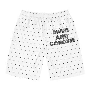 Good Vibes Quotes Men's Board Shorts - Divine and Conquer Polka Dot Swimwear