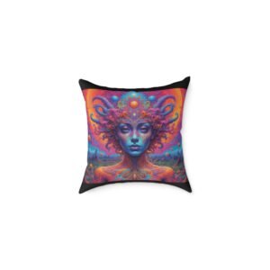 Psychadelic Square Poly Canvas Pillow