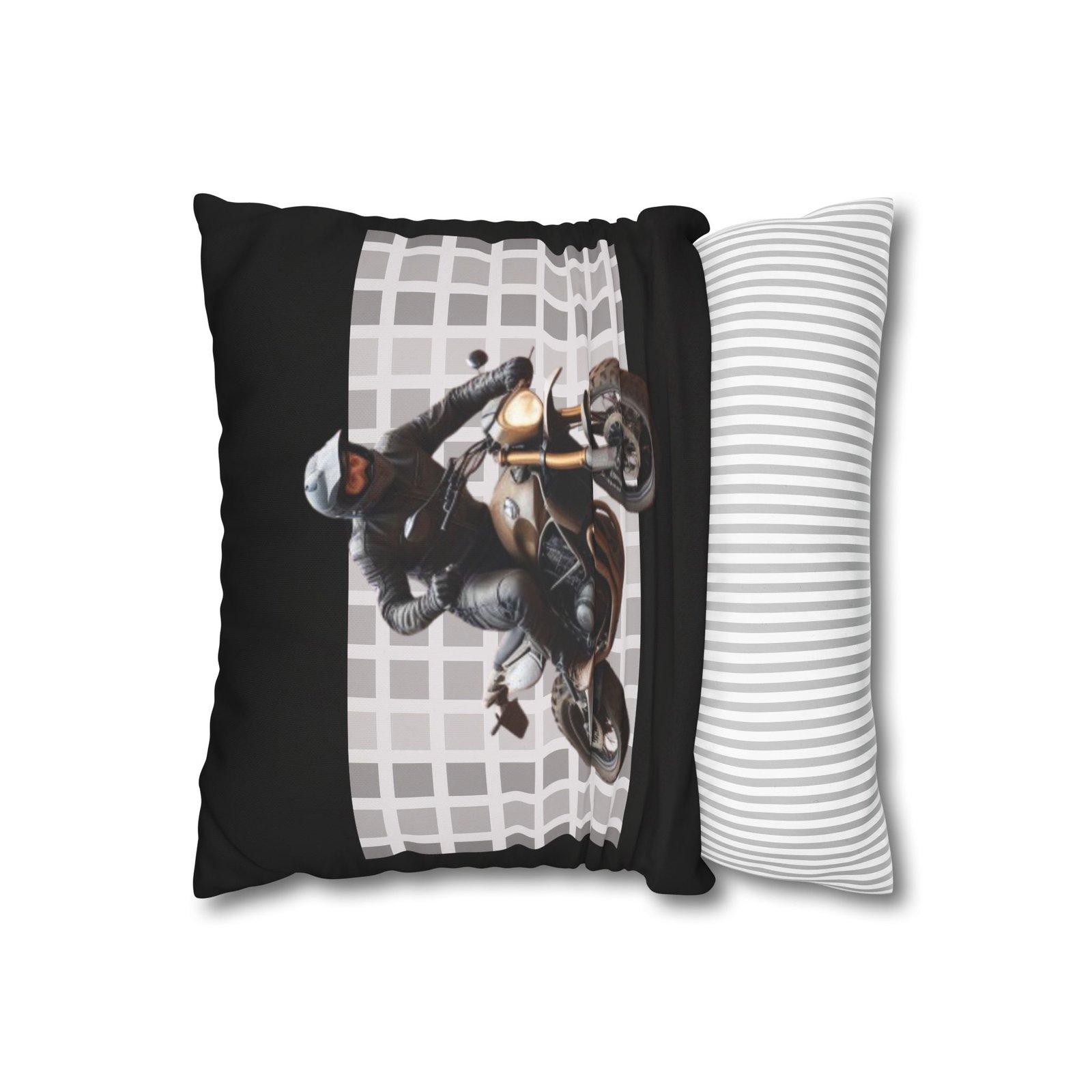 Scrambling Bikes Square Poly Canvas Pillowcase - Image 2