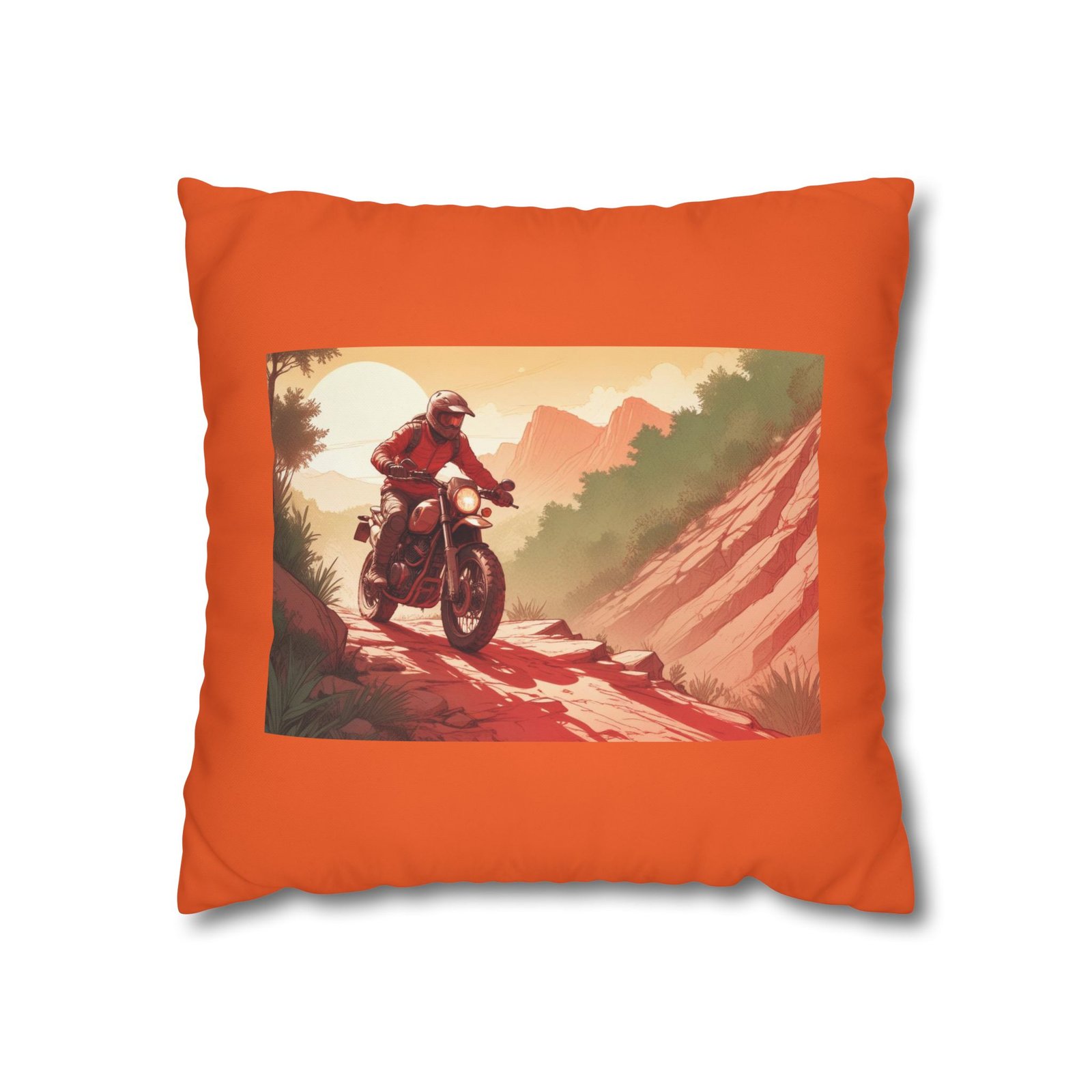Scrambling Bikes Square Poly Canvas Pillowcase - Image 5
