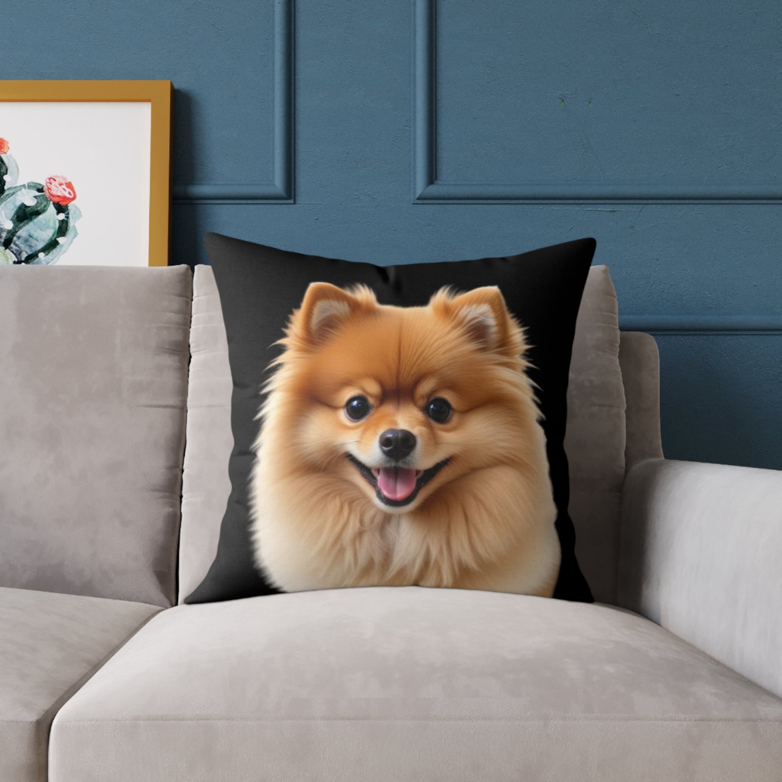 Pomeranian Dog Square Poly Canvas Pillow - Image 11