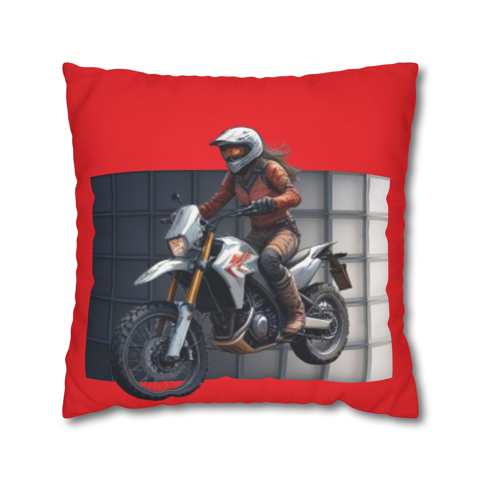Scrambling Bikes Square Poly Canvas Pillowcase - Image 13