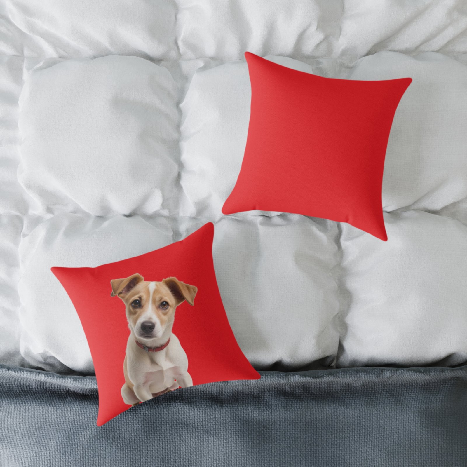 Jack Russell Square Poly Canvas Pillow - Image 4