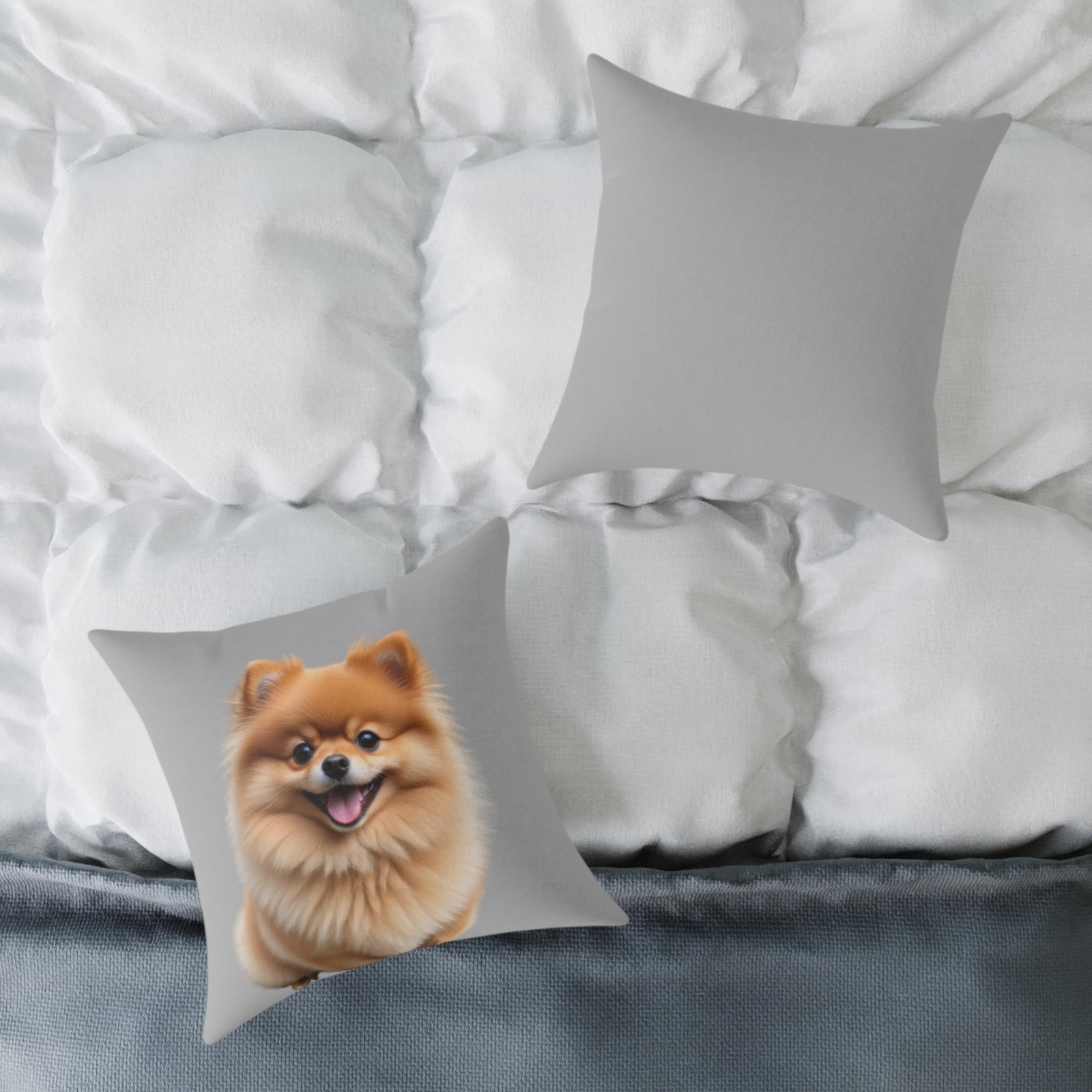 Pomeranian Dog Square Poly Canvas Pillow - Image 8