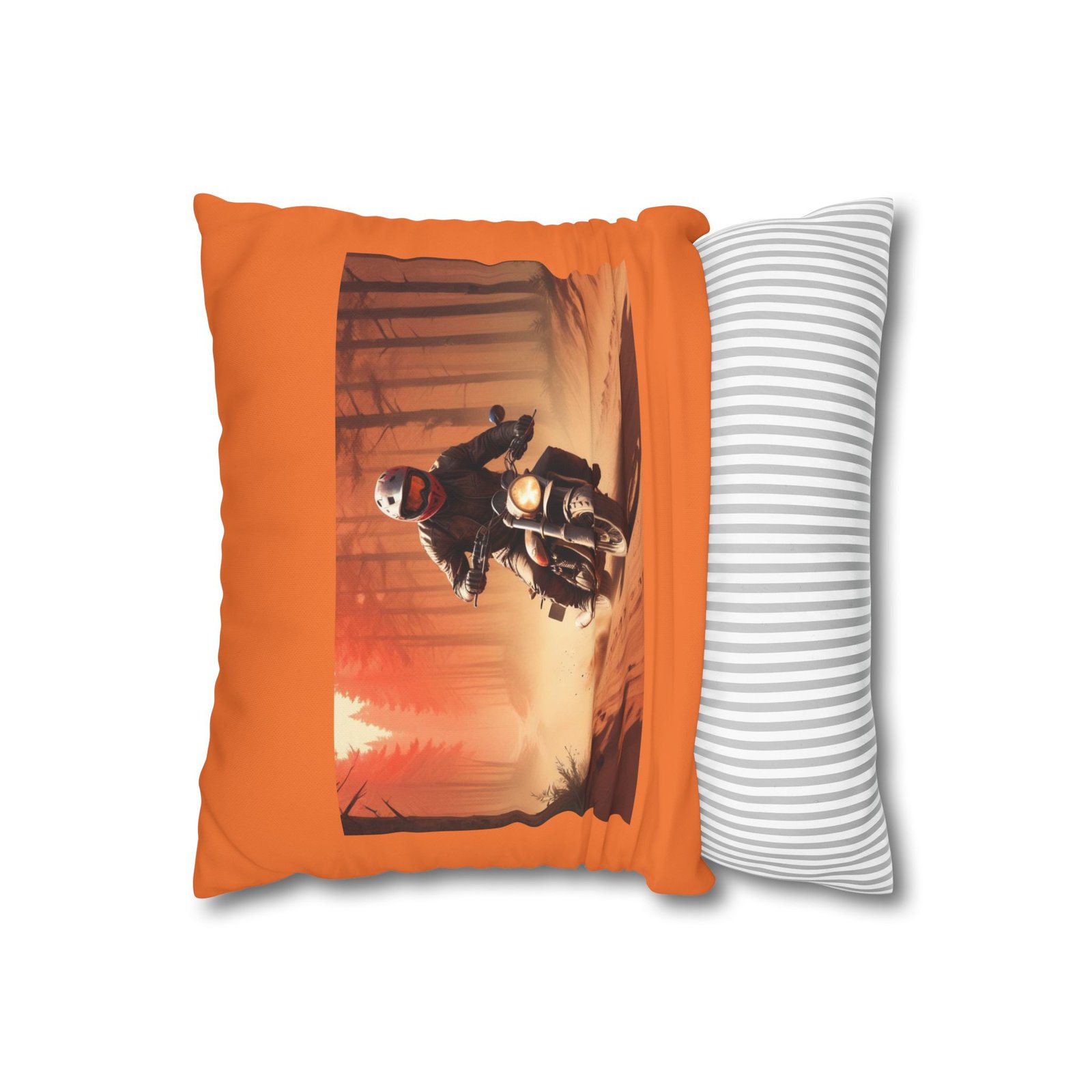 Scrambling Bikes Square Poly Canvas Pillowcase - Image 2