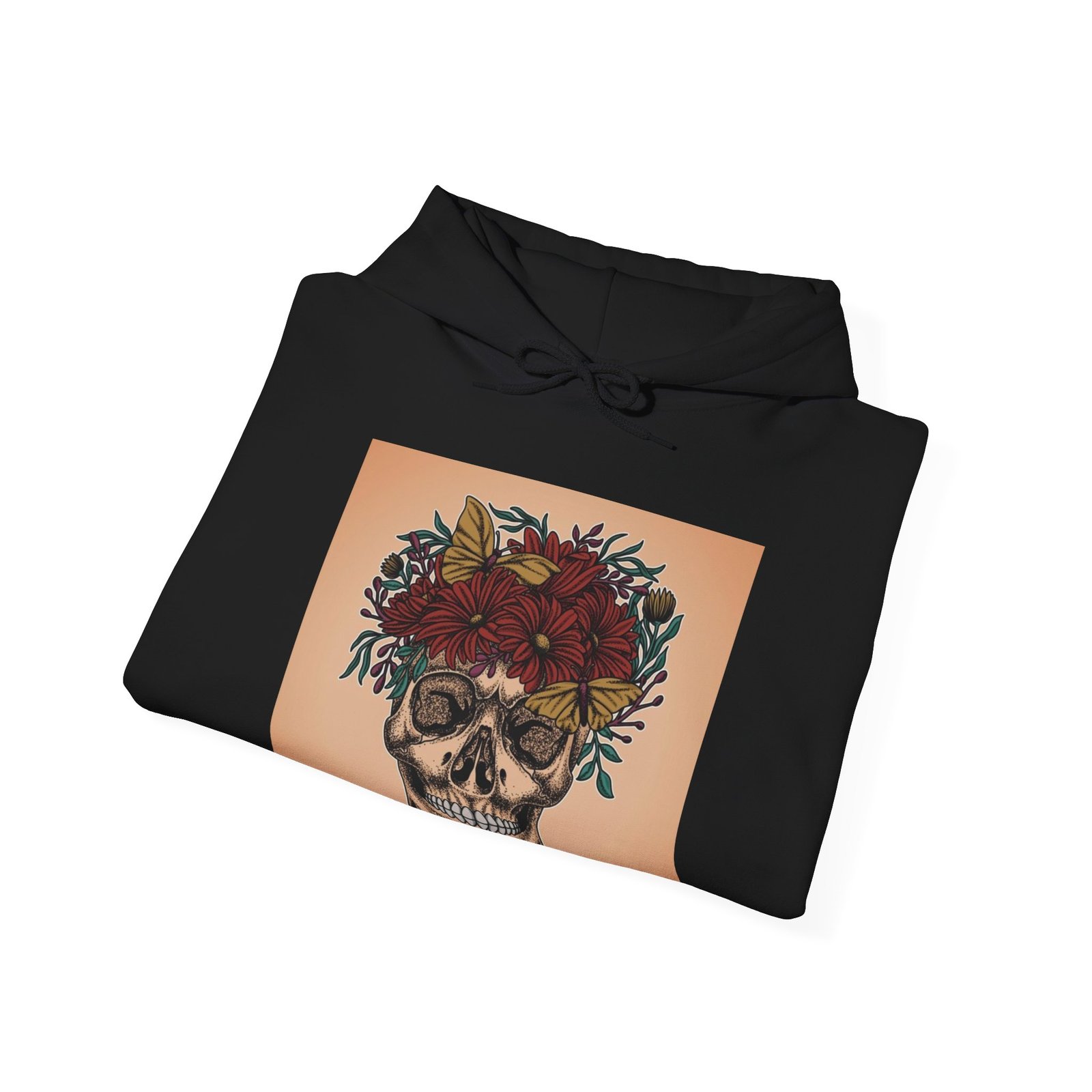 Skull Roses Tattoo Flowers Hoodie, Gothic Sweatshirt, Edgy Pullover, Dark Floral - Image 12