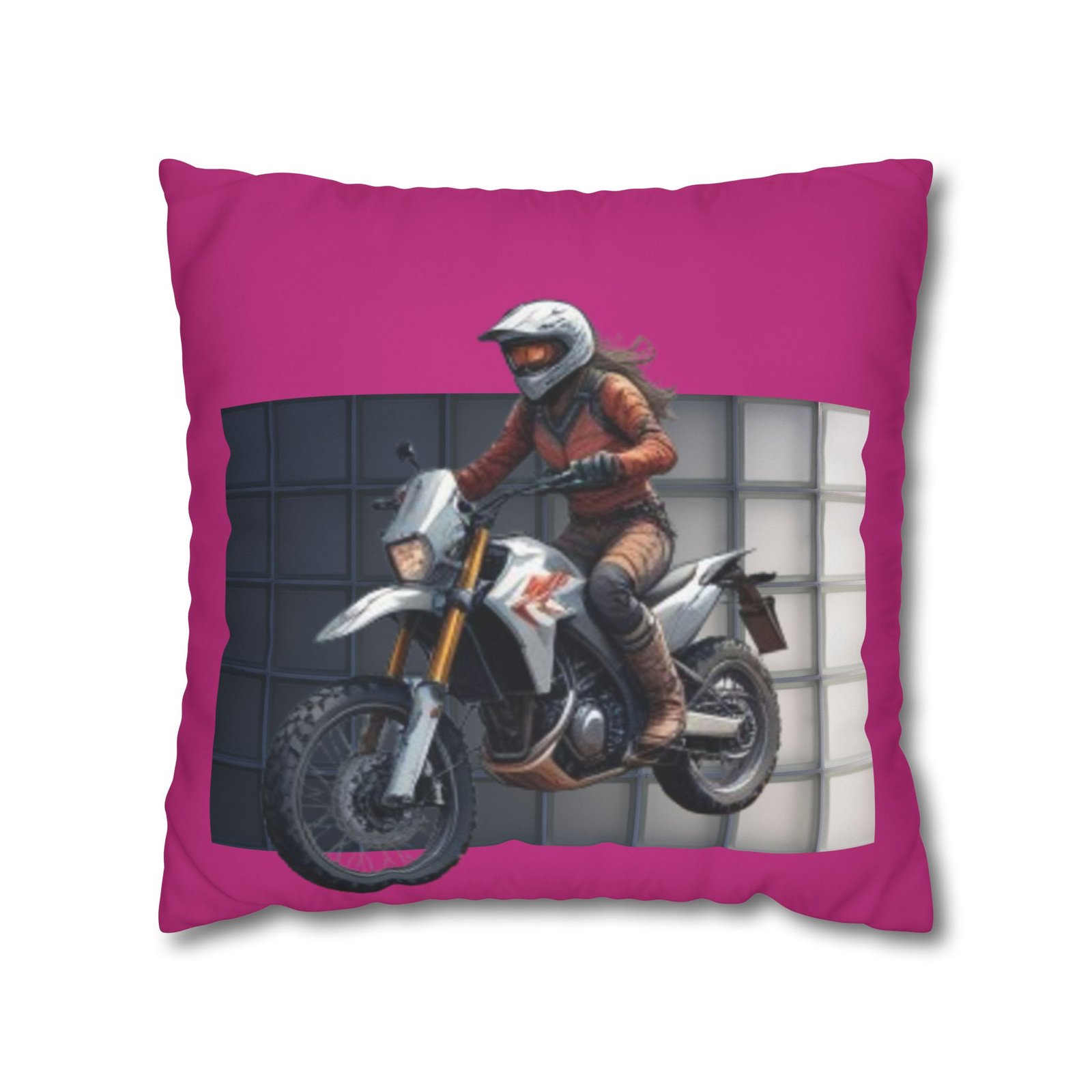 Scrambling Bikes Square Poly Canvas Pillowcase - Image 9