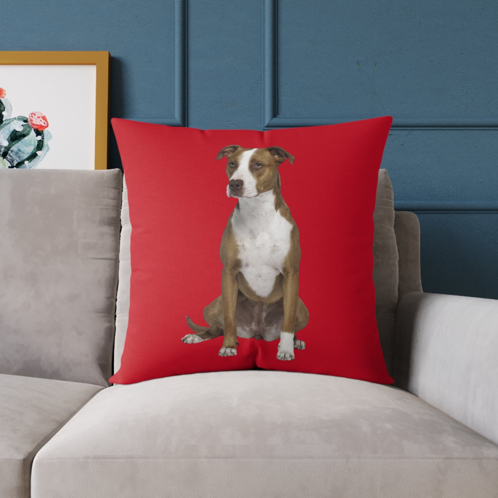 Staffordshire Bull Terrier Square Poly Canvas Pillow - Image 15